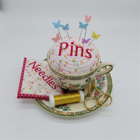 Ith Machine Embroidery Project Pincushion Needle Keeper Set Etsy