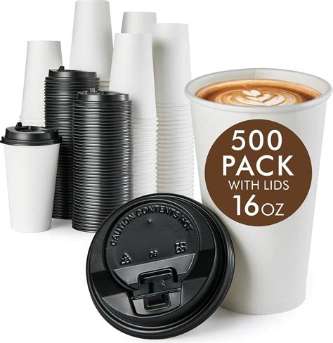 Amazon.com: Vplus 500 Pack 16 OZ Paper Coffee Cups, Disposable 16 OZ