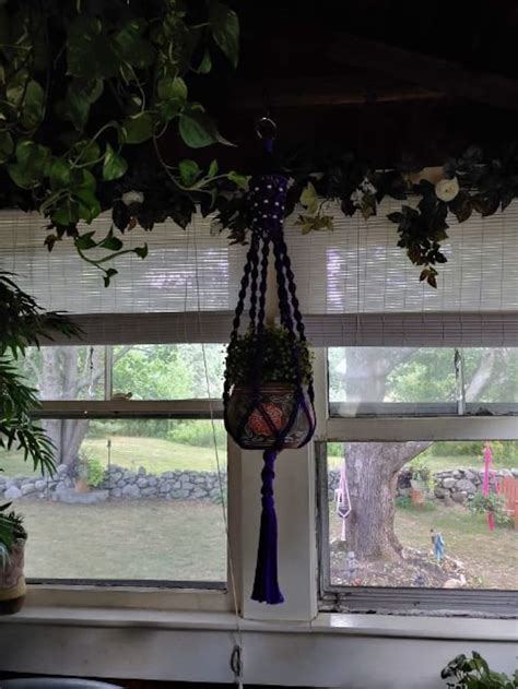 Handcrafted Birdcage Spiral Macrame Plant Hanger With Faux Etsy