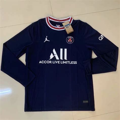 Camiseta de fútbol de manga larga 2021 2022 messi 30 psg local paris