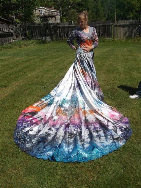 Psychedelic Tie Dye Wedding Gown One Of A Kind Size 14 Tie Dye Wedding Dress Dye Wedding