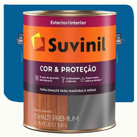 Tinta Esmalte Suvinil Cor Proteção Brilhante Azul França 3 6 Litros