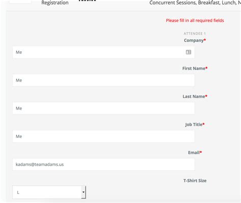 Please Fill In All Required Fields Error Showing When Fields Are Filled