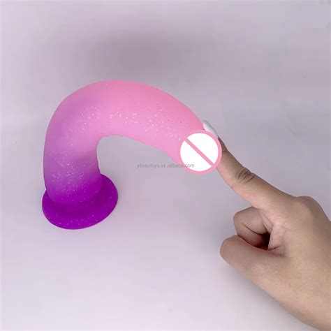 Hot Sale Jelly Glitter Soft Liquid Silicone Dildo Female Masturbation Penis Colorful Adult Sex