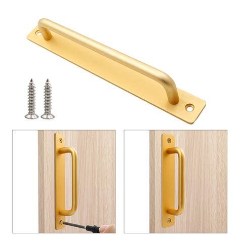 Sliding Door Handle Aluminum Alloy Pull Push Door Handle For Gate Toilet Door Gold