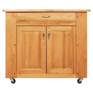 Catskill Craftsmen Natural Wood Kitchen Cart With Drop Leaf 1521 The