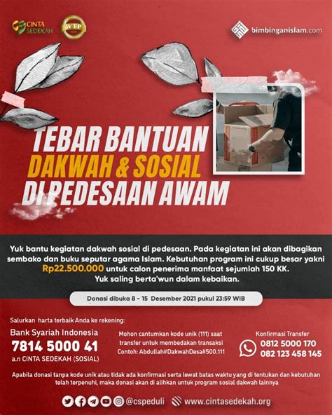 Poster Islami Tebar Bantuan Dakwah Sosial Di Pedesaan Awam