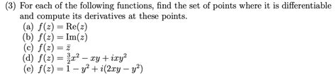 Solved 3 ﻿for Each Of The Following Functions Find The