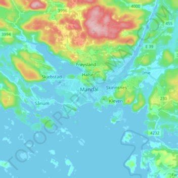 mandal topographic map elevation terrain