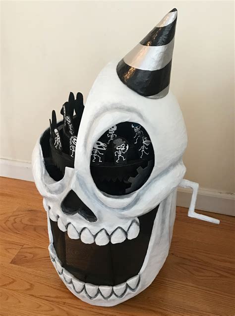 Paper Mach Skull Mask With Dancing Skeletons Part