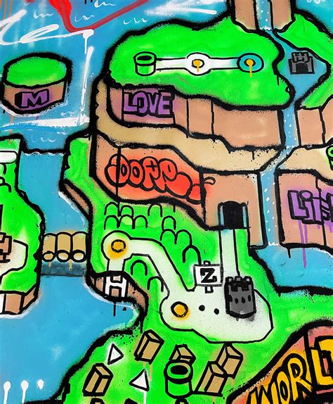 Doped Out M Super Mario Map Graffiti 2023 Artsy