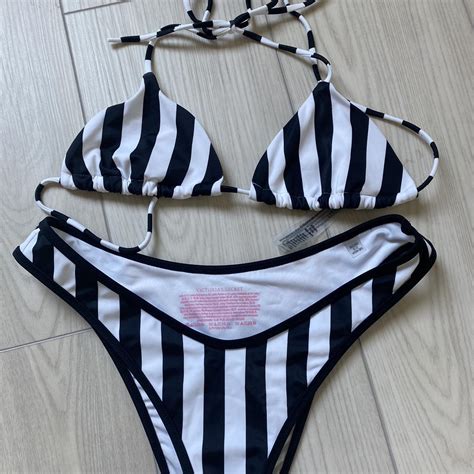 Victorias Secret Striped Bikini TOP Size XS Depop