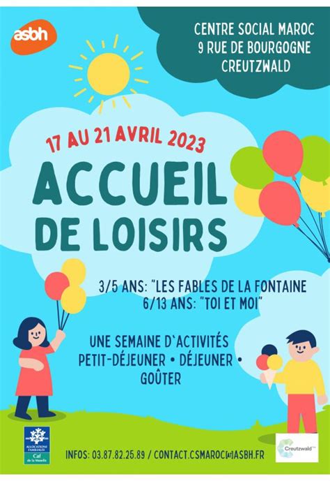 Accueil De Loisir Vacances D Avril Agenda Tourisme Culture