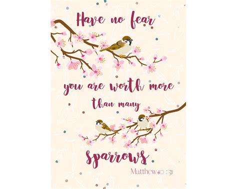 Jw Have No Fear You Are Worth More Than Many Sparrows Matthew Etsy