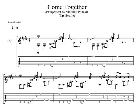 Come Together for guitar. Guitar sheet music and tabs.