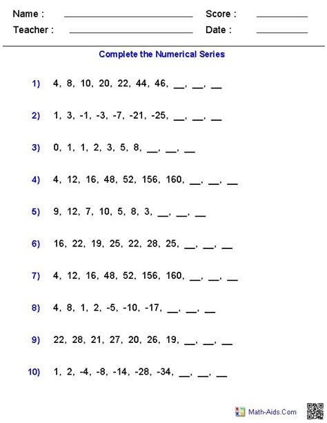 Sequences 4th Grade Math