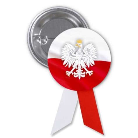 PRZYPINKA biało czerwona wstążka POLSKA ORZEŁ 12741458909 Allegro pl