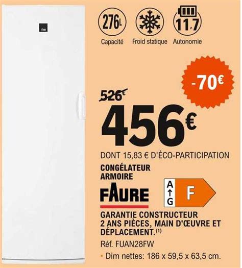 Promo Cong Lateur Armoire Faure Chez E Leclerc Icatalogue Fr