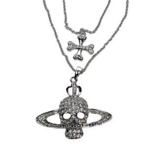 Vivienne Westwood Skull Bones Silver Orb Necklace Depop