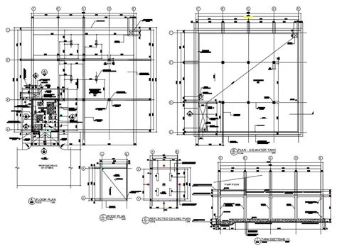 Water Pump House and Tank Design Layout CAD Drawing - Cadbull