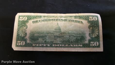 1928 Fifty Dollar Bill In Manhattan Ks Item Bu9249 Sold Purple Wave