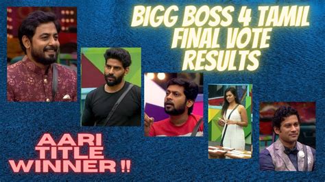 Bigg Boss 4 Tamil Final Voting Results Aari Title Winner Bachant