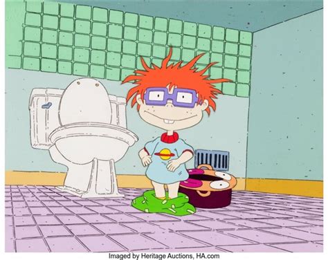 Rugrats Chuckie Vs The Potty Chuckie Finster Production Cel Setup With