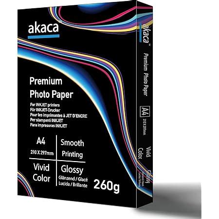 Akaca Carta Fotografica Lucida Premium Glossy Photo Paper A4 210 X