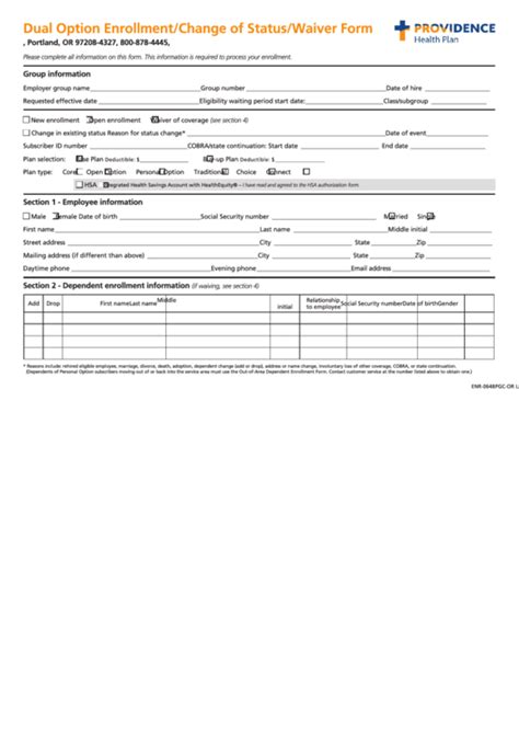 Fillable Form Pgc Or Lg Dual Option Enroll Dual Option Enrollment