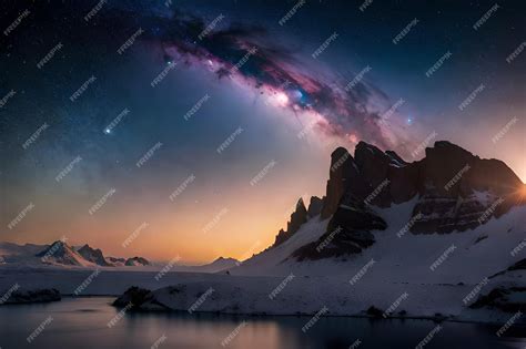 Premium AI Image | A night sky with the milky way above the mountains