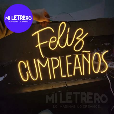 Letrero Luminoso Feliz Cumpleaños Neon Led Para Eventos