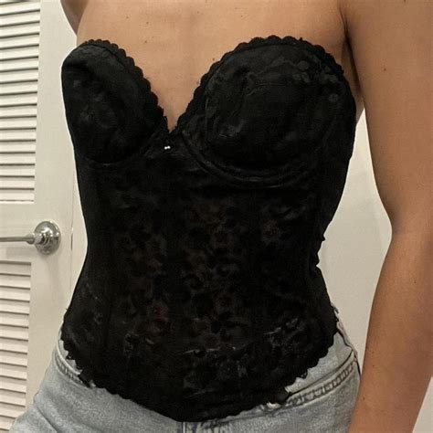 Vintage Black Lace Corset Top Repop Using Other Depop