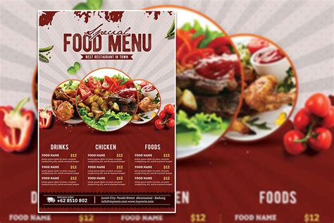 A4 Vintage Style Food Menu Template Graphic By Tebha Workspace