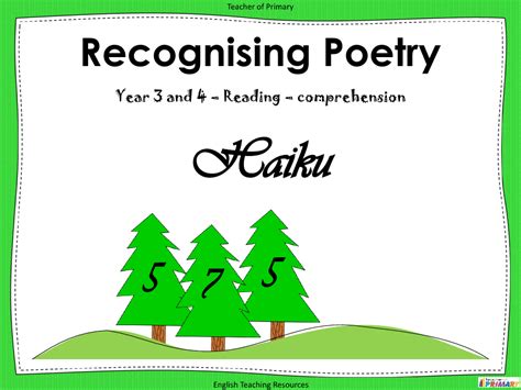 Haiku Poetry Year 3 And 4 English Year 3