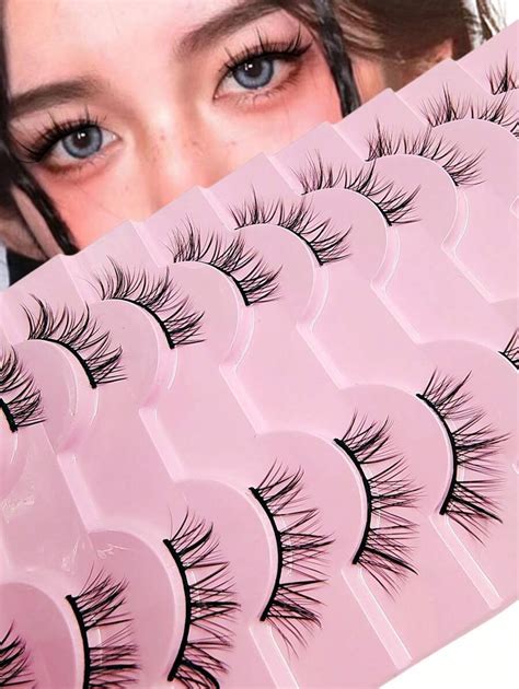 Asiteo 10 Pairs Manga Lashes Comic Lashes Multilayer Natural Cross