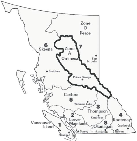 The Omineca Sub Region Region A Of The British Columbia Ministry Of