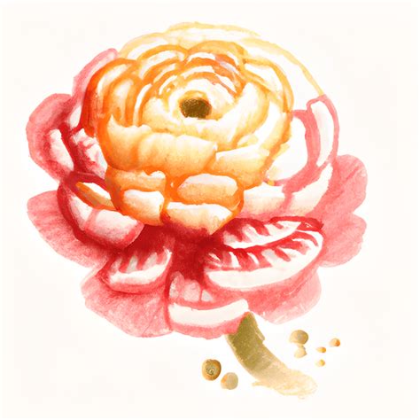 Ranunculus Watercolor Painting Embroidery Creative Fabrica