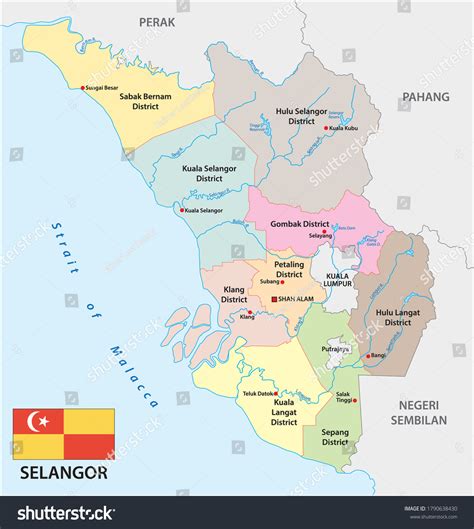 Administrative Vector Map Malay State Selangor Stock Vector (Royalty Free) 1790638430 | Shutterstock