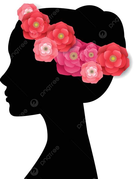 Paper Gerber Flower Girl Silhouette Isolated Poster International Day Background Vector Poster