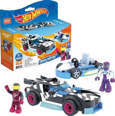 MEGA Hot Wheels Building Toy Race Cars Track Ripper Kart With Figures Pieces Walmart
