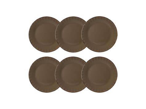 Novastyl Lot Assiettes Desserts Feston Cm En Gres Taupe