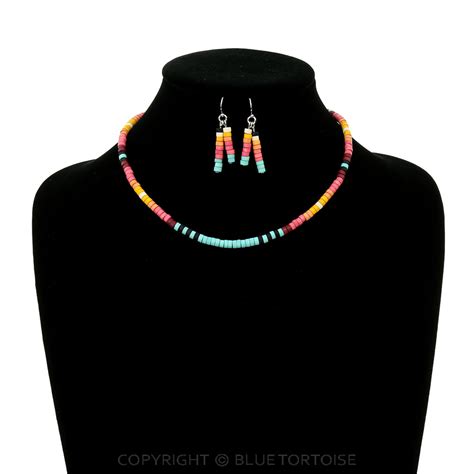 Western Wood Bead Necklace Set Bluetortoisewholesale