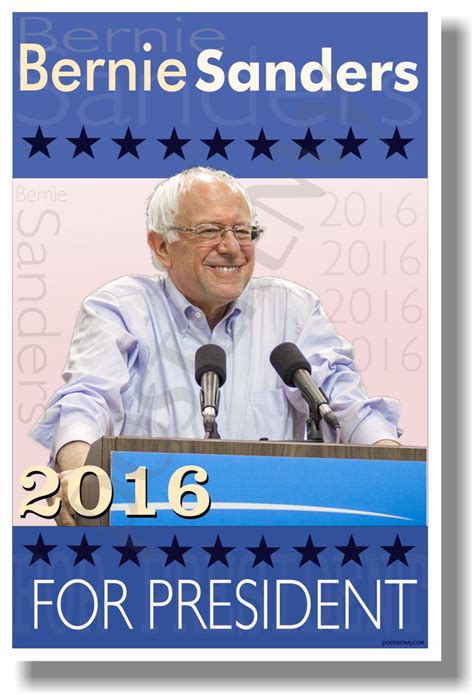 Bernie Sanders For President 2016 Blue New Usa Election Poster Po039