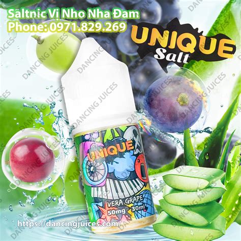 SALTNIC UNIQUE Vera Grape 30ml Tinh Dầu Saltnic Chính Hãng