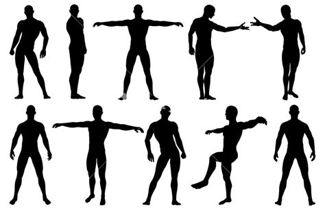 Male Silhouettes Posing Royalty Free Stock Image Storyblocks