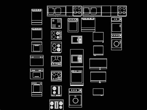Furniture Block For A Kitchen In Dwg Cad Library