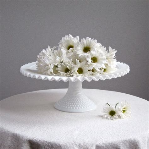 Early Fenton Hobnail Milk Glass Wedding Cake Stand S Etsy