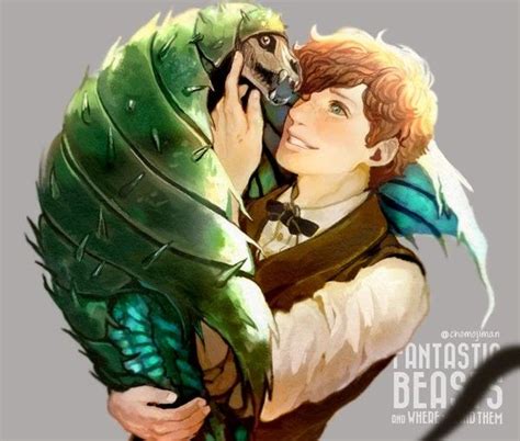 Newt and Swooping Evil | Fantastic beasts fanart, Fantasic beasts ...