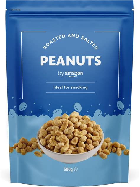 By Amazon Roasted And Salted Peanuts 500g Amazon Co Uk Grocery