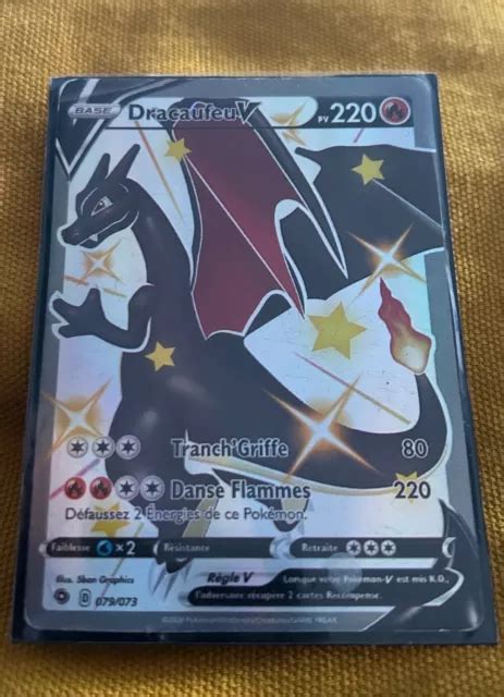 CARTE POKÉMON DRACAUFEU V FA Shiny 079 073 E B La Voie Du Maitre FR